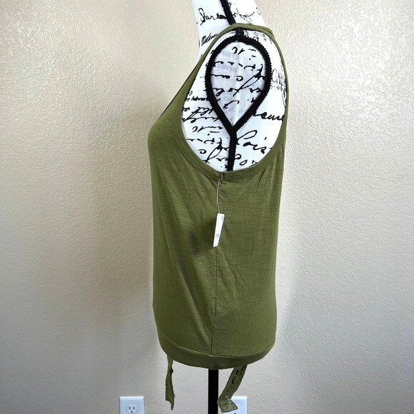 Free People green top women sleeveless Tee Off Bodysuit size S boho baddie - Picture 10 of 13